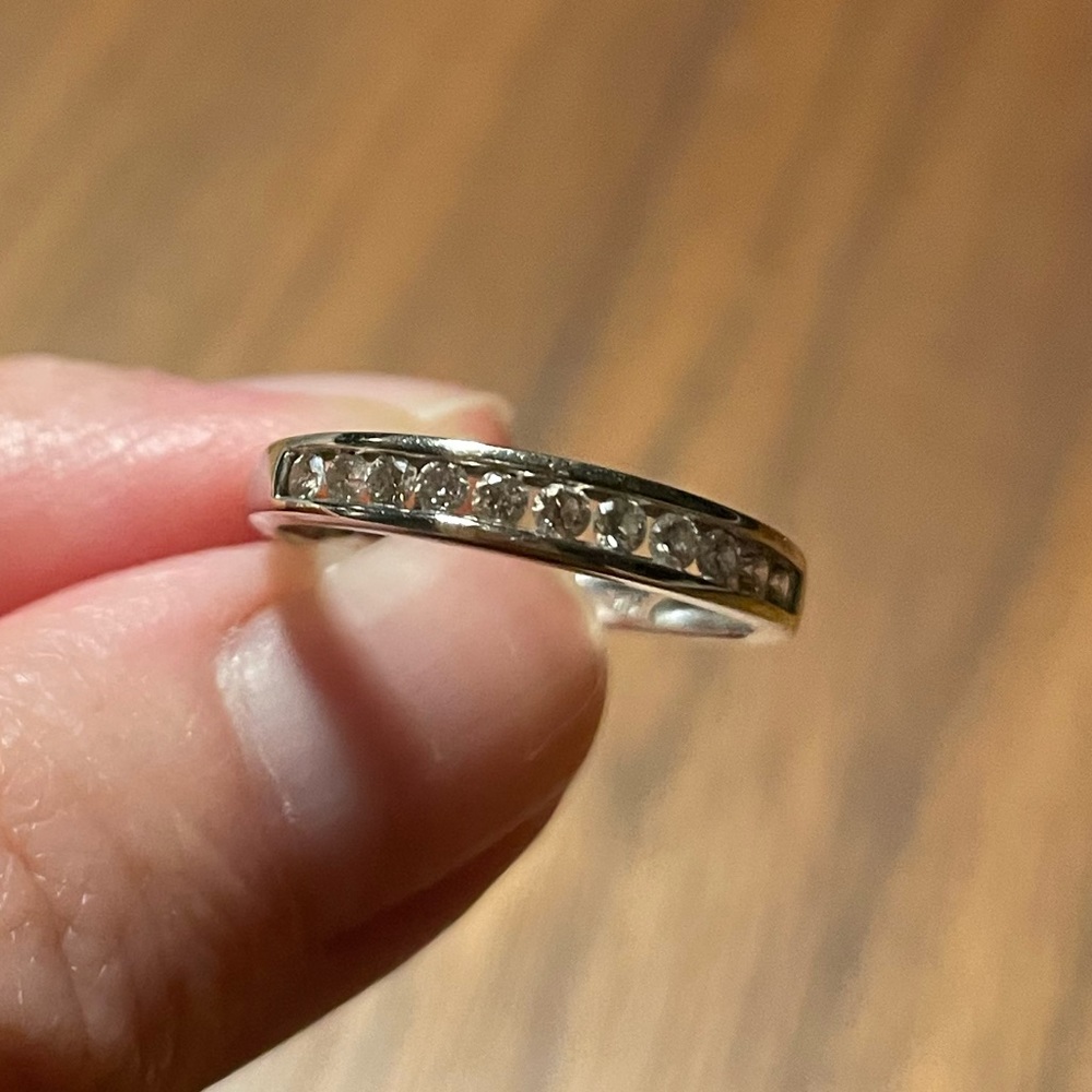 14K Channel Diamond Ring, Wedding Band, Stacking Ring
